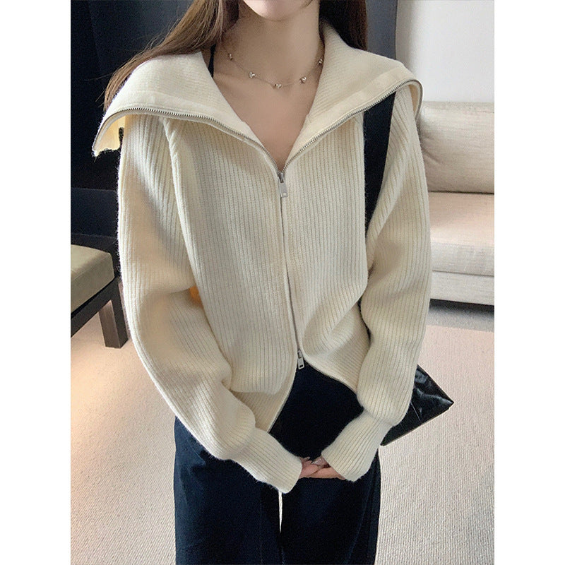 Thick Design Idle Style Sweater Coat