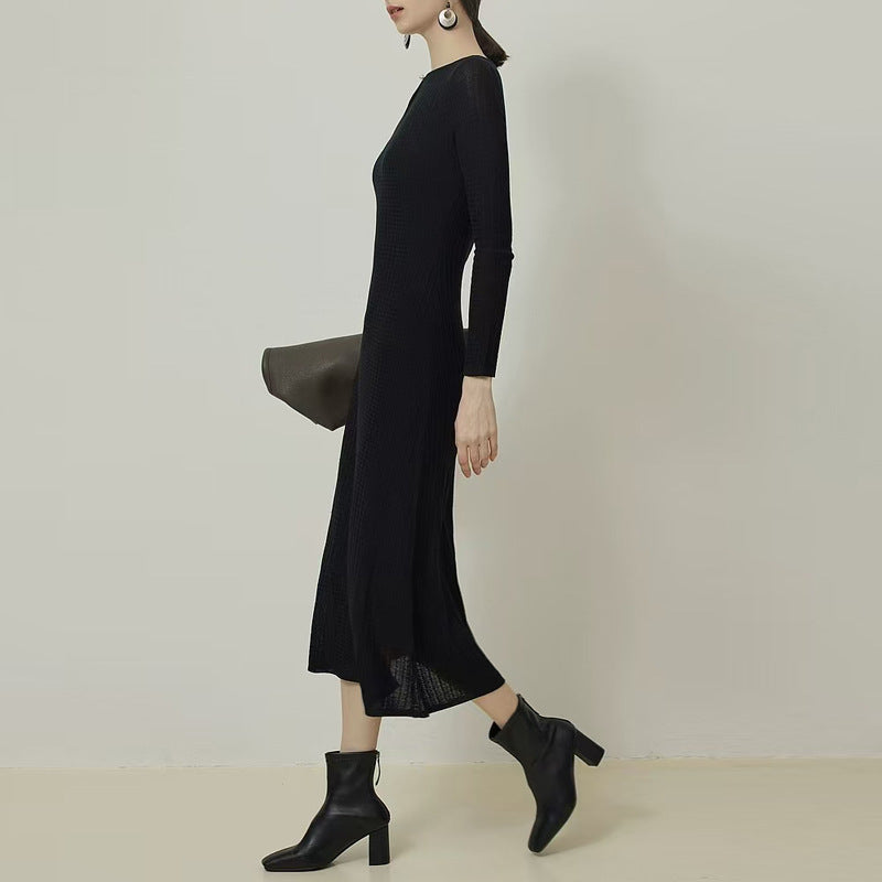 French Water Drop Collar Woolen Skirt Autumn And Winter New Base