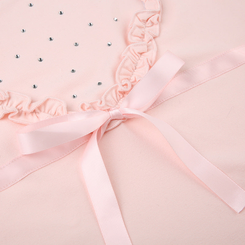 Cute Girl Bow Short Sleeve