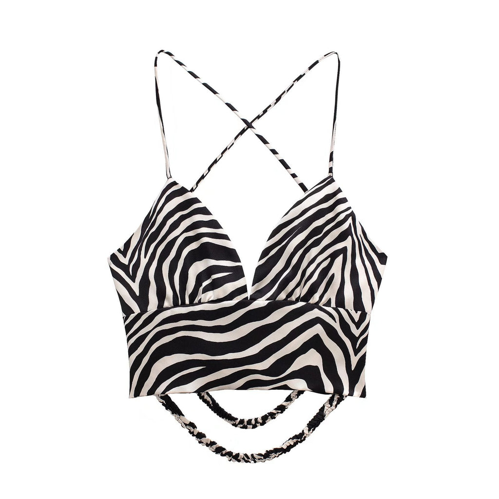 Fashion Animal Print Short Top Women