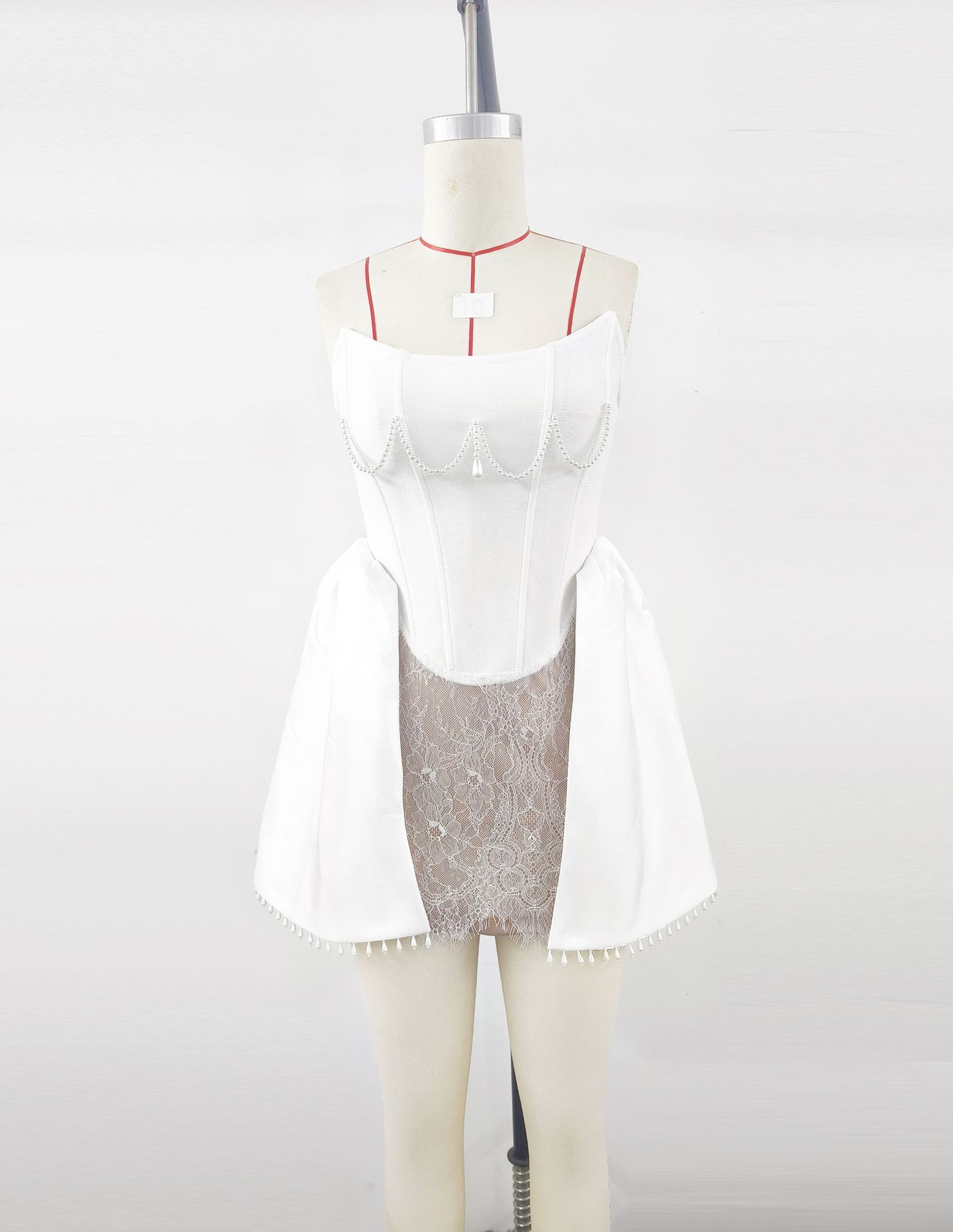 Pearl Lace Bandage Dress Birthday Party