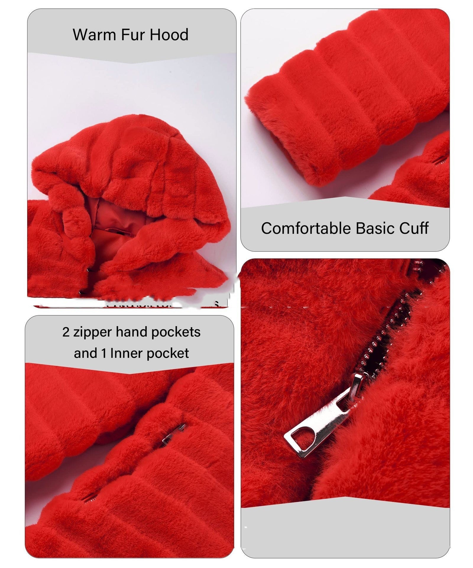 Mink Artificial Hair Hooded Top Women