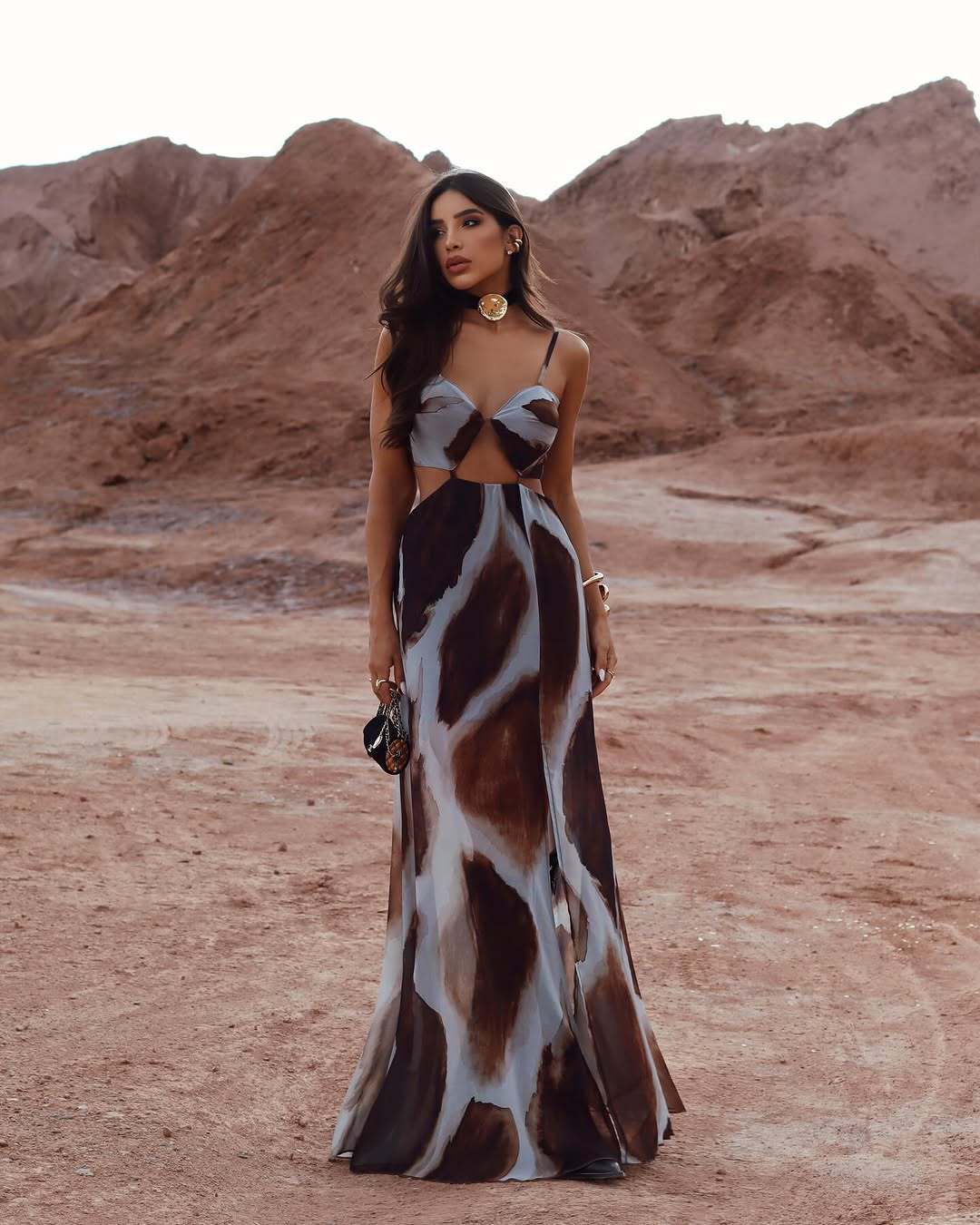 Tie-dye Sexy Front Empty Spaghetti Straps Sleeveless Elegant Vacation Dress