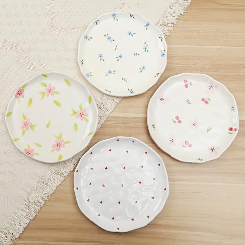 Ceramic Dinner Plates, 8" Modern Rustic Appetizer Plate