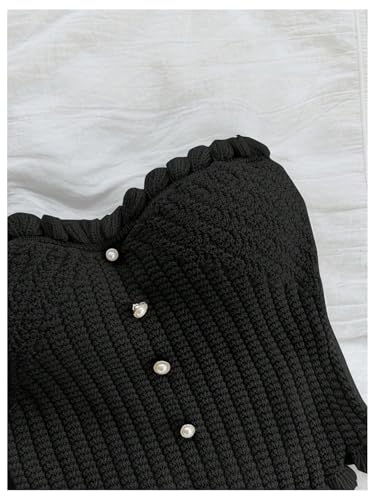 Women's Pearl Strapless Tops Summer Asymmetrical Tube Tops