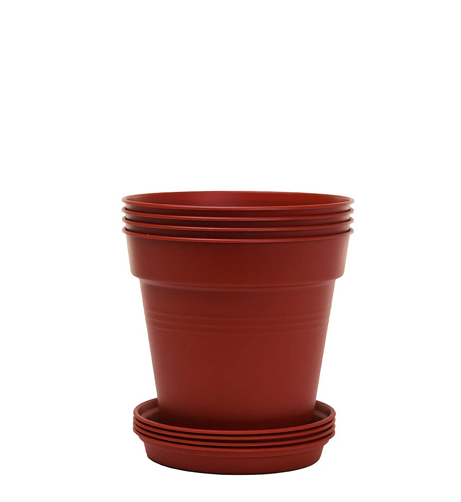 Home Garden Pots 4pk - Flowers, Herbs, Plants, Indoor, Outdoor, Colorful, 13cm Diameter (5in))