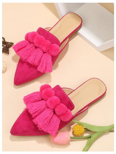 Women's Dress Shoes Slip On Flats Comfortable Pointed Toe Mules Dressy Casual Loafers Shoes