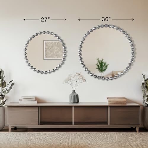 Metal Spherical Frame Round Mirror 36" Diameter