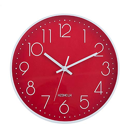 Wall Clocks Battery Operated - 12 inch Silent Non Ticking Modern