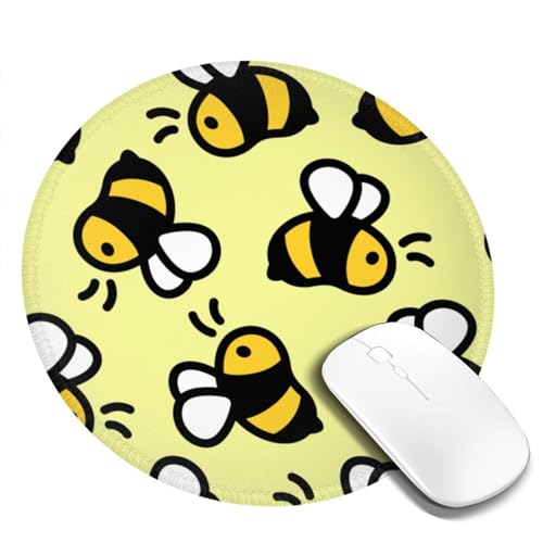 Round Mouse Pad Desk Top - Stitched Edges 8 X 8 Inch