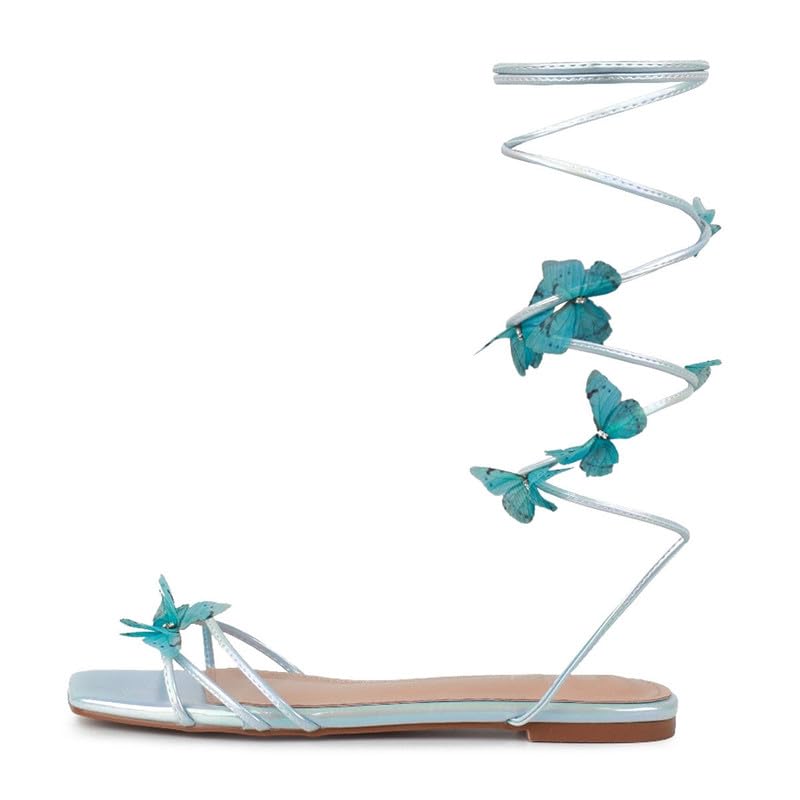 Flat Sandals Lace Up Strappy Butterfly Heels