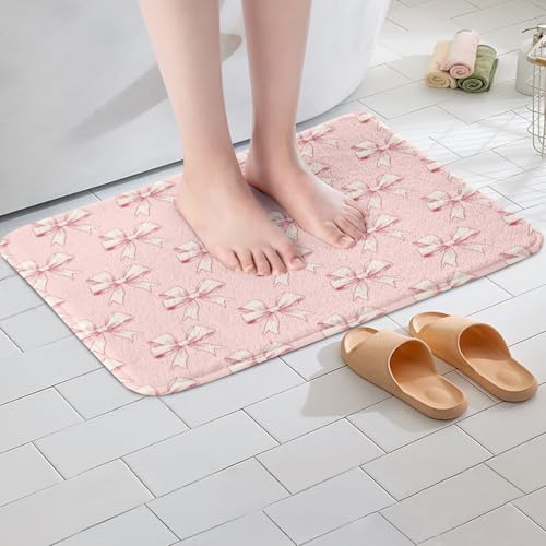 Kawaii Ribbon Bow 20"X32" Bath Mat Non Slip