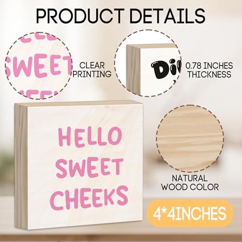 Hello Sweet Cheeks Bathroom Wood Block Signs