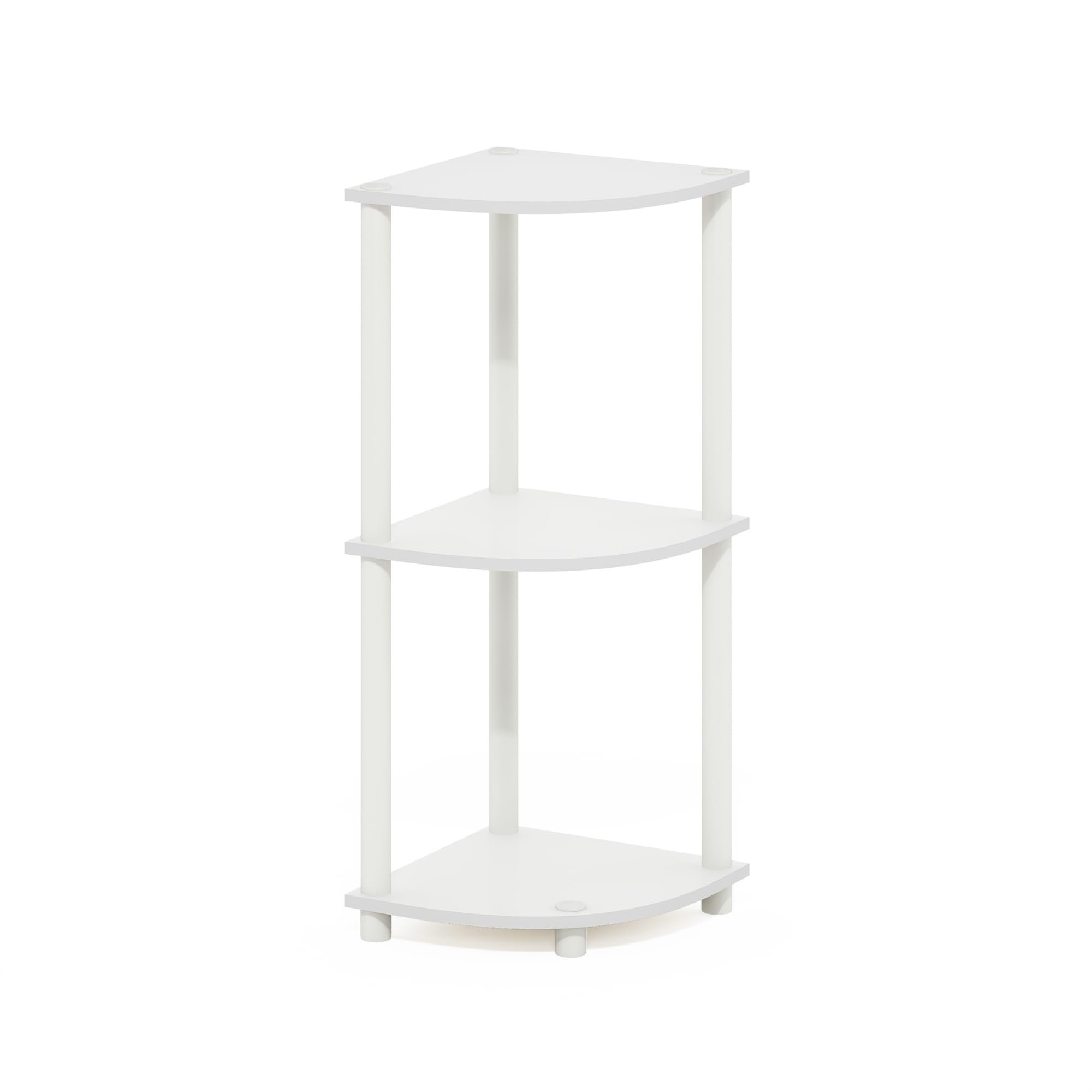 Three-Tier Round Tube Reversible Corner Display Rack Multipurpose Shelving Unit
