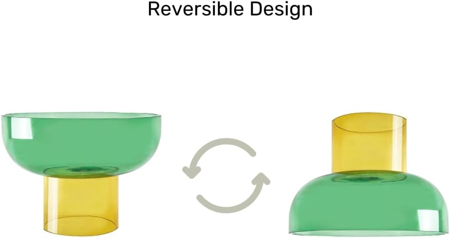 Green and Yellow Reversible Decorative Glass Bowl