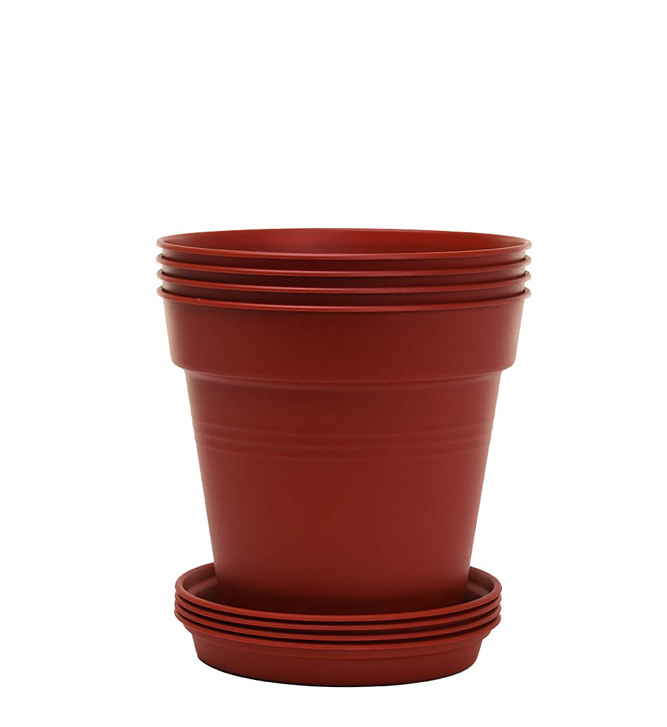 Home Garden Pots 4pk - Flowers, Herbs, Plants, Indoor, Outdoor, Colorful, 13cm Diameter (5in))