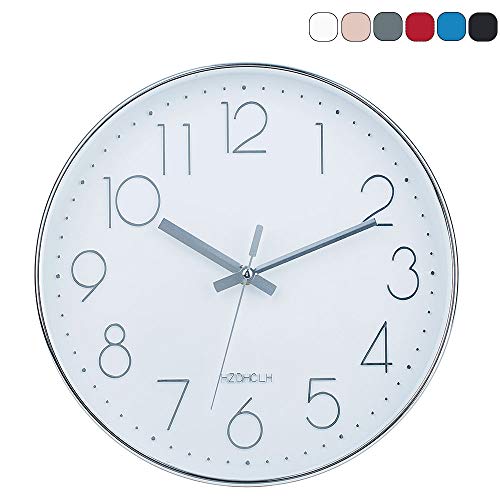 Wall Clocks Battery Operated - 12 inch Silent Non Ticking Modern