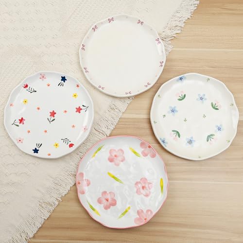 Ceramic Dinner Plates, 8" Modern Rustic Appetizer Plate