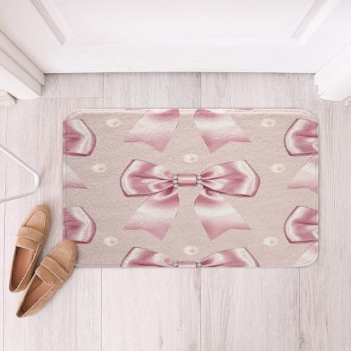 Kawaii Ribbon Bow 20"X32" Bath Mat Non Slip