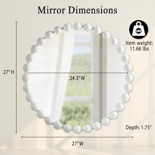 Metal Spherical Frame Round Mirror 36" Diameter