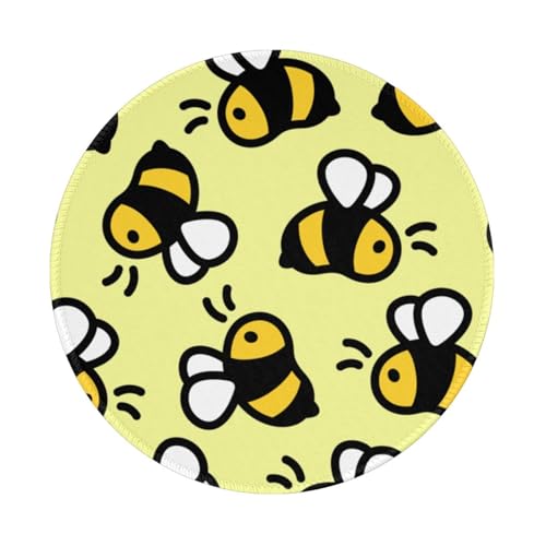 Round Mouse Pad Desk Top - Stitched Edges 8 X 8 Inch