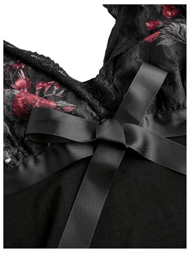 Women's Coquette Tank Tops Y2K Lace Trim Crop Top Bowknot Deep V Neck Sleeveless Camisole Blouse