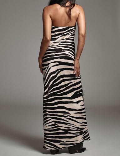 Women Floral Strapless Maxi Dress Sexy Bodycon Backless Tube Long Dress Summer Off Shoulder Cocktail Dresses