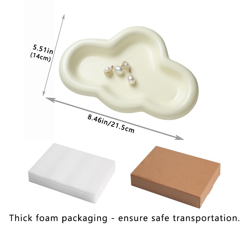 Cloud Trinket Dish, Chubby Jewelry Tray, Ceramic Jewelry Ring Trinket Dish for Rings Earrings Necklace Organizer