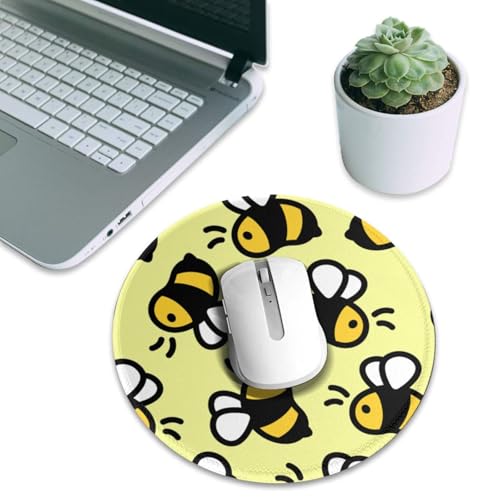Round Mouse Pad Desk Top - Stitched Edges 8 X 8 Inch