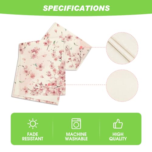 Floral Cherry Blossoms Branches Summer Table Runner