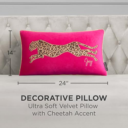 Juicy Couture Rectangle 1-Piece Living Room and Bedroom Décor, Decorative Accent, Premium Reversible Throw Pillow