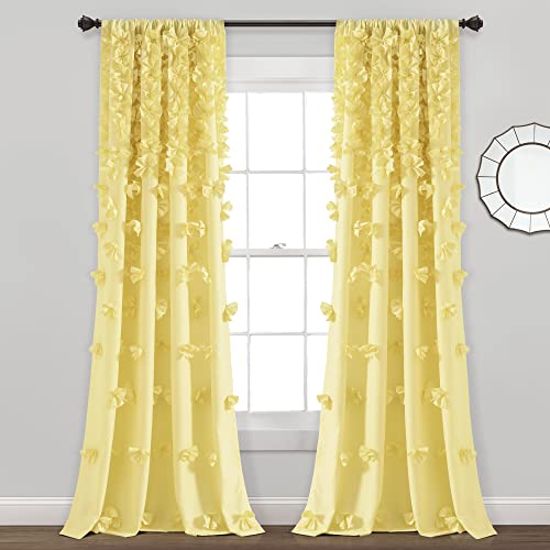 Charming Handmade Bow Details - Elegant Light Filtering Curtains