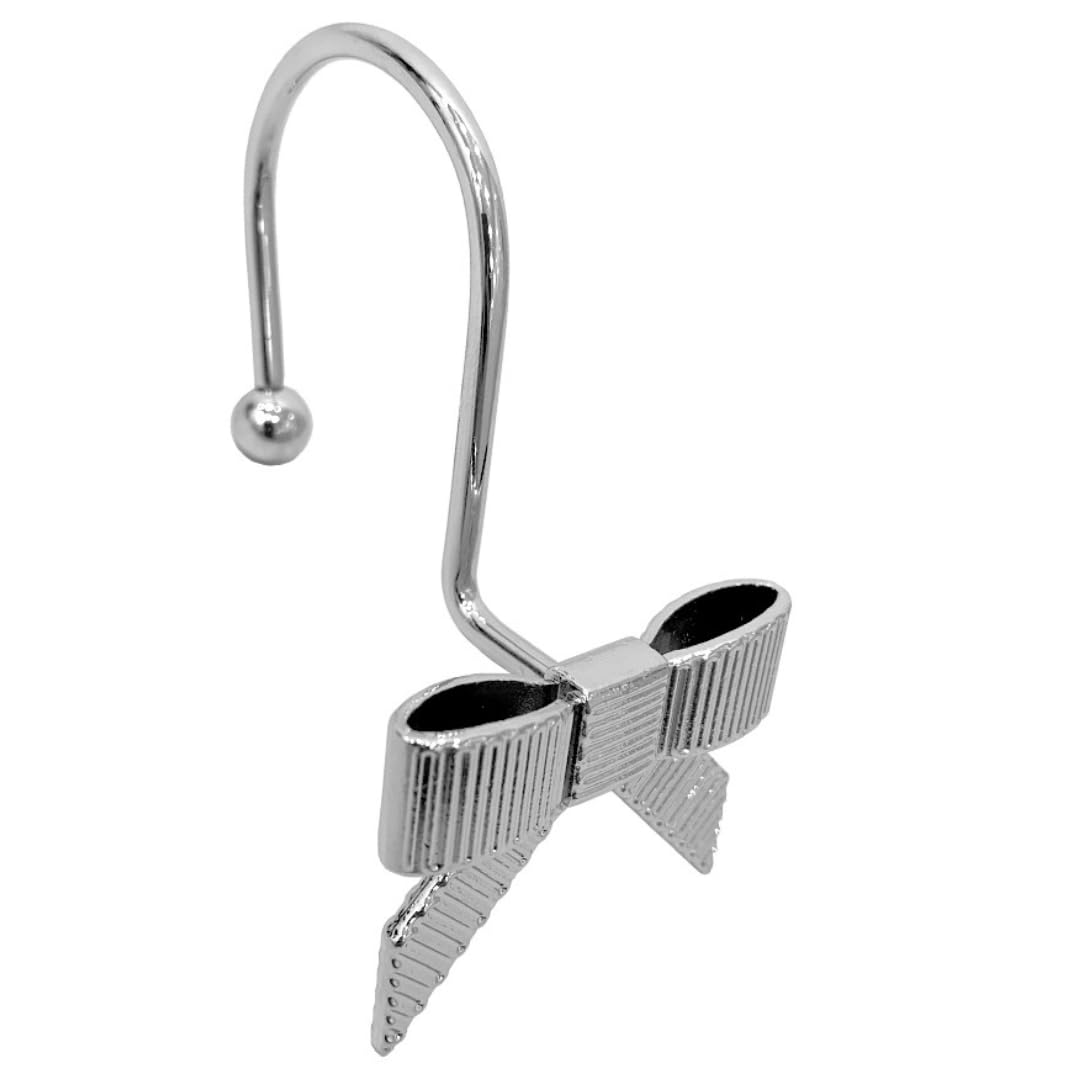 Decorative Bow Knot Curtain Hooks Shower Rings for Bathroom
