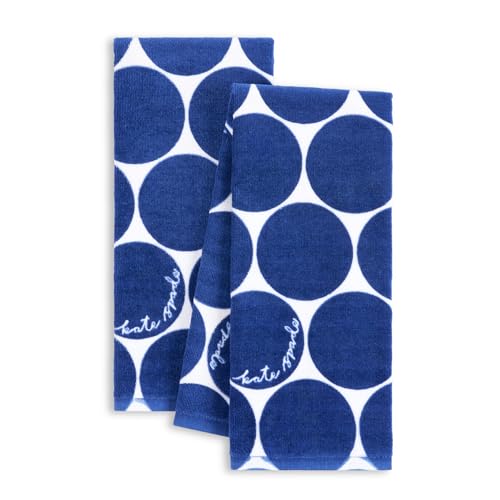 Kate Spade New York Joy Dot Kitchen Towels 2-Pack Set, Absorbent 100% Cotton Velour, 17"x28"