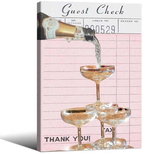 Cocktail Poster Alcohol Drink Wall Art Preppy Bar Cart Canvas Prints for Funky Bar Kitchen Wall Decor