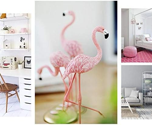 Flamingo Statues Flamingo Decor Home Desk Collectible Figurines Tabletop Gift 3Pcs Pink 7.8" H