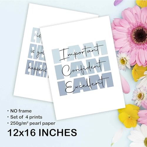 Set of 4 Inspirational Posters â€?Motivational Wall Art for Teen Girls & Women (8x10)