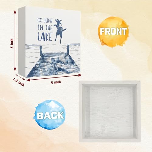 Coquette Pink Bow Champagne Wooden Box Sign, 5x5 Inch