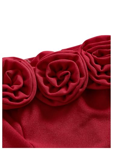 Women's Mini Dress Floral Appliques Off The Shoulder Bodycon Cocktail Party Dresses