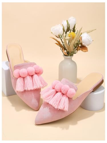 Women's Dress Shoes Slip On Flats Comfortable Pointed Toe Mules Dressy Casual Loafers Shoes