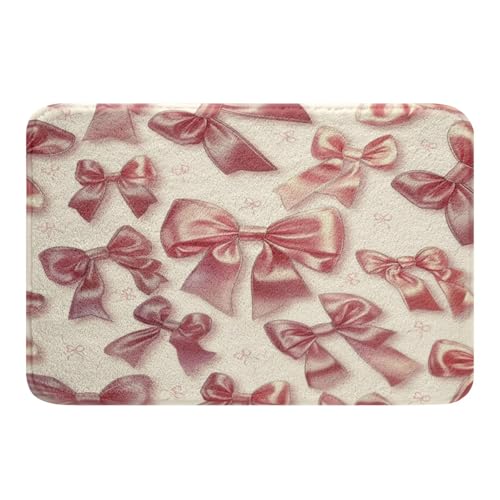 Kawaii Ribbon Bow 20"X32" Bath Mat Non Slip