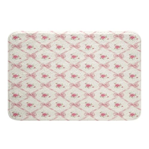 Kawaii Ribbon Bow 20"X32" Bath Mat Non Slip
