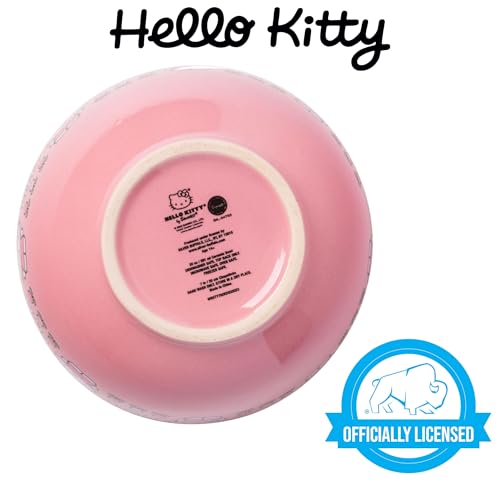 Ceramic Sanrio Hello Kitty Ramen Noodle Rice Bowl with Chopsticks, Microwave Safe