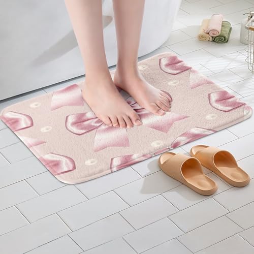 Kawaii Ribbon Bow 20"X32" Bath Mat Non Slip