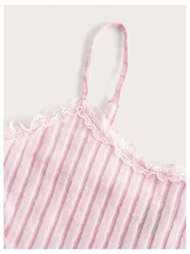 Women's 2 Piece Outfit Ribbed Knit Cute Camisole and Mini Shorts Set