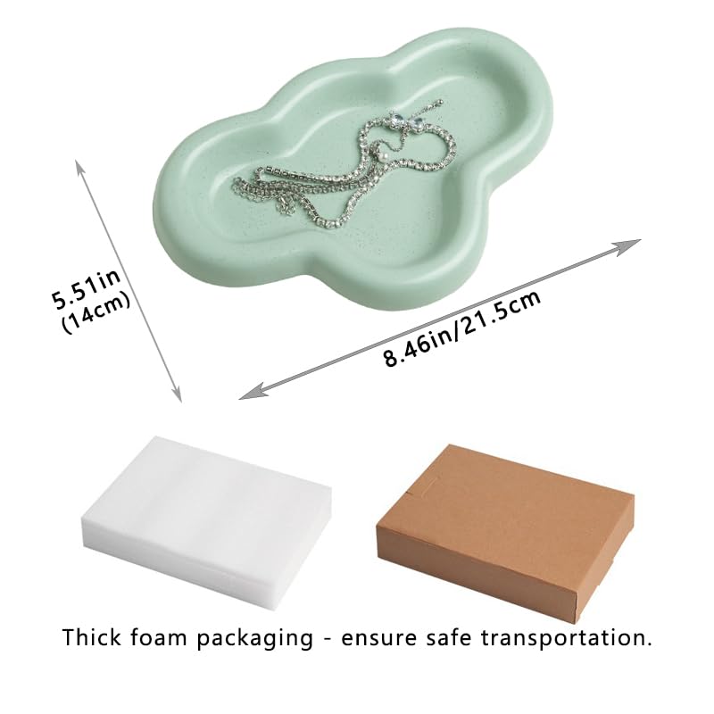 Cloud Trinket Dish, Chubby Jewelry Tray, Ceramic Jewelry Ring Trinket Dish for Rings Earrings Necklace Organizer