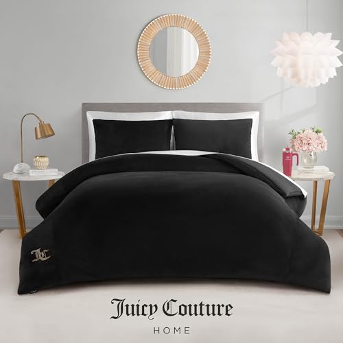 Juicy Couture Solid Velour 3-Piece King Comforter Set â€?Luxurious Bedding Ensemble