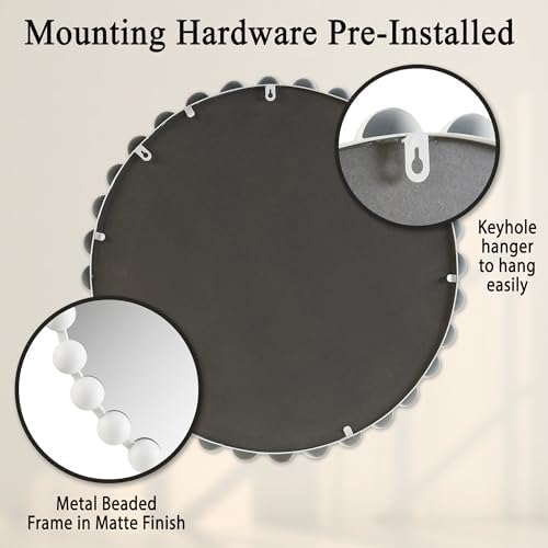 Metal Spherical Frame Round Mirror 36" Diameter