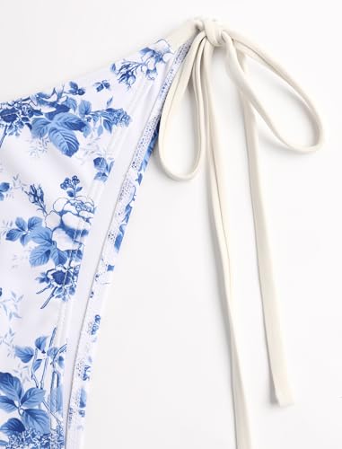 Tankini Swimsuits for Women Tie Front Tummy Control Spliced Ruffles Bikini Sets Two Piece Bathing Suits