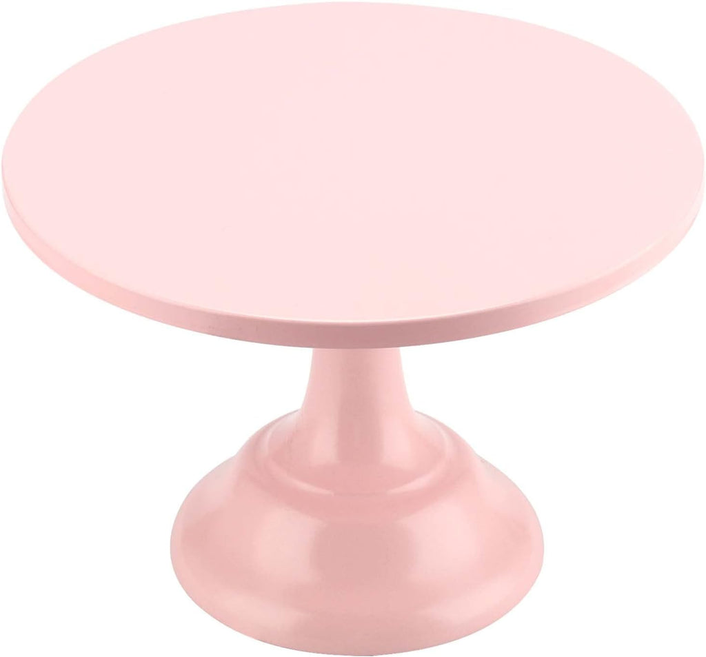 Pink Cake Stand, 10 Inch Adjustable Height Cake Stand Pink Round Metal Cupcake Stand 2 Pack